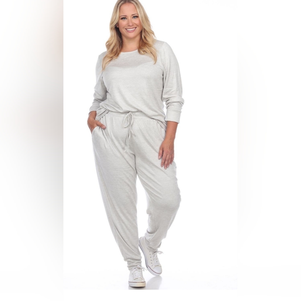 NWT 3X WHITE MARK 2 PC Lounge Set ~ Heather Gray